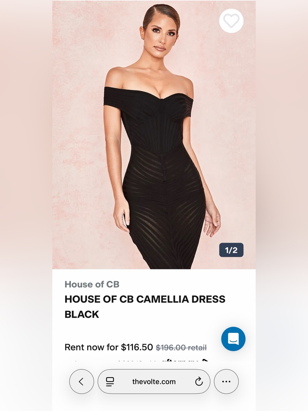 House of CB Black Camellia Off-Shoulder Bodycon Dress